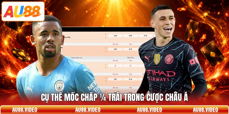 Cụ thể mốc chấp ¼ trái trong cược châu á